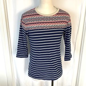 Zara Man 3/4 Length Sleeve Crew Neck Shirt Size Small